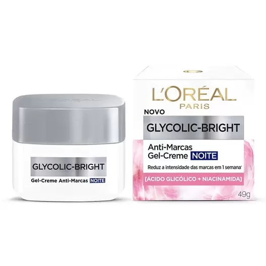 Oferta de Gel Creme Noturno Anti-Marcas L'Oreal Paris Glycolic Bright 49g por R$64,9 em Drogal