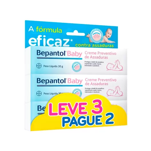 Oferta de Creme Preventivo de Assaduras Bepantol Baby Kit Leve 3 Pague 2 por R$51,29 em Drogal