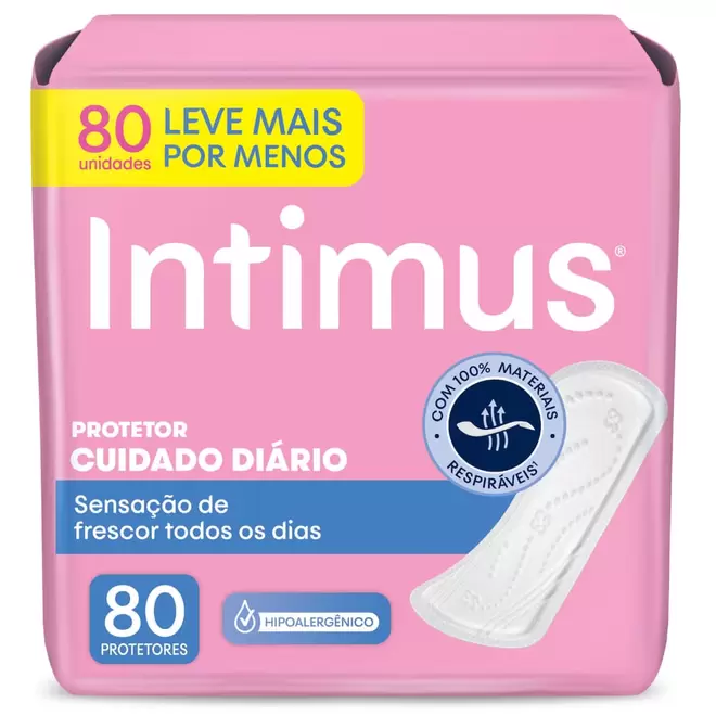 Oferta de Protetor Diário Intimus Cuidado Diário 80 Unidades por R$21,15 em Drogal