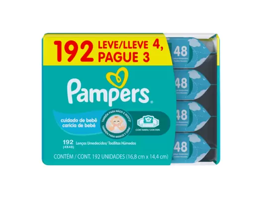 Oferta de Lenços Umedecidos Pampers Cheirinho de Bebê 192 Unidades por R$49,89 em Drogal