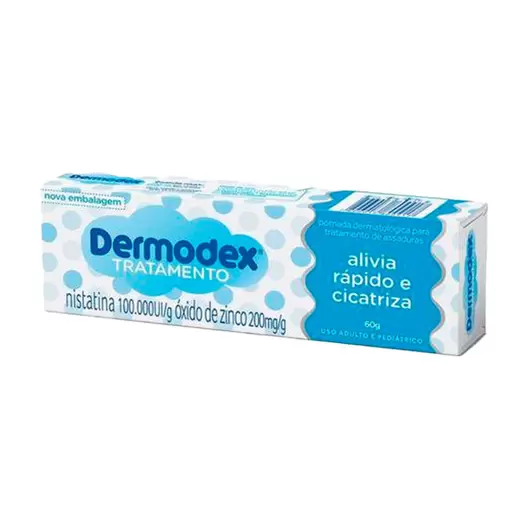 Oferta de Pomada para Tratamento de Assaduras Dermodex Tratamento 60g por R$81,39 em Drogal