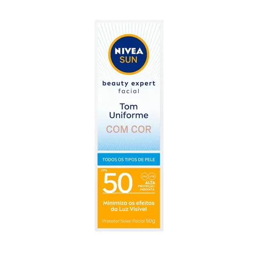 Oferta de Protetor Solar Facial Nivea Sun Beauty Expert Com Cor FPS60 50g por R$48,89 em Drogal