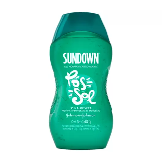 Oferta de Gel Hidratante Pós Sol Sundown 95% Aloe Vera 140g por R$37,79 em Drogal