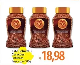 Oferta de 3 Corações - Café Solúvel por R$18,98 em Atacadão