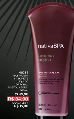 Oferta de Nativa - Sabonete Liquido por R$34,9 em O Boticário