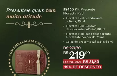 Oferta de Floratta - Kit Presente Floranta Red por R$219,9 em O Boticário