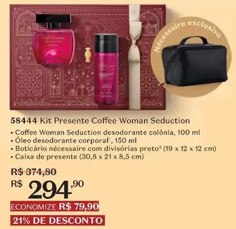 Oferta de O boticario - Kit Presente Coffee Woman Seduction por R$294,9 em O Boticário