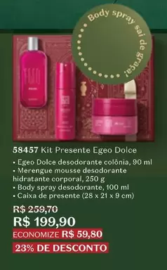 Oferta de Egeo - Kit Presente Dolce por R$199,9 em O Boticário