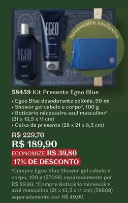 Oferta de Egeo - Kit Presente por R$189,9 em O Boticário