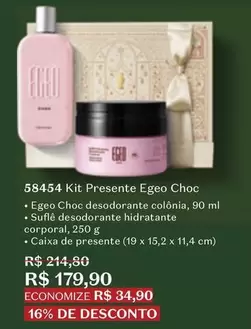 Oferta de Egeo - Kit Presente Choc por R$179,9 em O Boticário