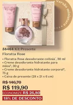 Oferta de Floratta -  Rose - Kit Presente por R$119,9 em O Boticário