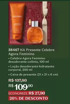 Oferta de Colônia - Kit Presente Celebrate por R$109,9 em O Boticário