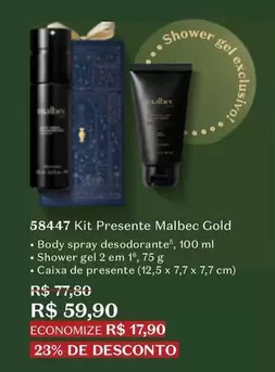 Oferta de O boticario - Kit Presente Malbec Gold por R$59,9 em O Boticário