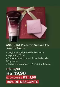 Oferta de Nativa - Kit Presente Nativa Spa por R$49,9 em O Boticário