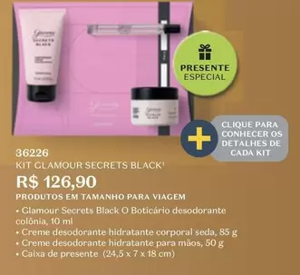 Oferta de Glamour - Kit Secrets Black por R$126,9 em O Boticário