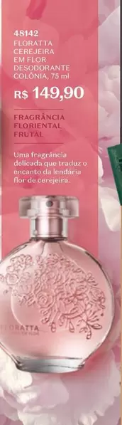 Oferta de Floratta - Eferrature Extra Floral Desodorante Colônia por R$149,9 em O Boticário