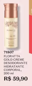 Oferta de Floratta - Gold Creme Desodorante Hidratante Corporal por R$59,9 em O Boticário