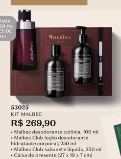 Oferta de Malbec - Kit por R$269,9 em O Boticário