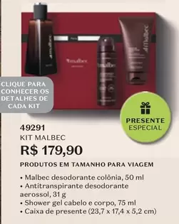 Oferta de Malbec - Kit por R$179,9 em O Boticário