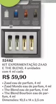 Oferta de Zaad - Kit Experimentação  E The Blend por R$59,9 em O Boticário