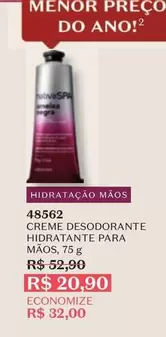 Oferta de O boticario - Creme Desodorante Hidratante Para Maos por R$20,9 em O Boticário