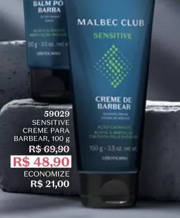 Oferta de O boticario - Sensitive Creme Para Barbear por R$48,9 em O Boticário