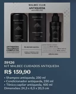 Oferta de Malbec - Kit Cuidados Antiqueda por R$159,9 em O Boticário