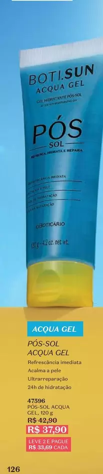 Oferta de Sun - Acqua Gel por R$37,5 em O Boticário