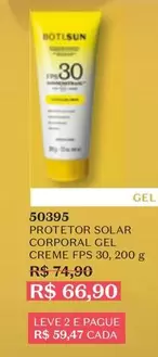 Oferta de Solar - Protetor  Corporal Gel Creme FPS 30 por R$66,9 em O Boticário