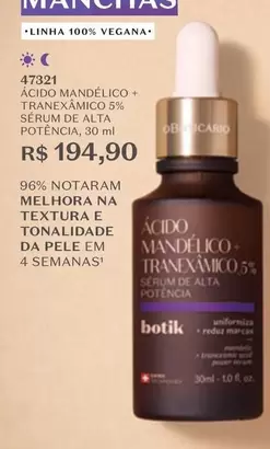 Oferta de Power - Mándelico + Tranexámico 5% Sérum De Alta Potencia por R$194,9 em O Boticário