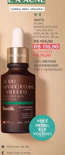 Oferta de Dia - Mandelco 100% Salchicco por R$11690 em O Boticário