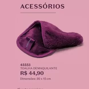 Oferta de Toalha Demaquilante por R$44,9 em O Boticário