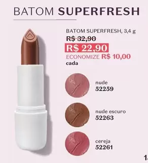 Oferta de Cereja - Batom Superfresh por R$22,9 em O Boticário