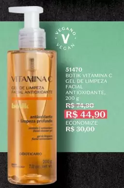 Oferta de O boticario - Botik Vitamina C Cel De Limpeza Facial Antioxidante por R$44,9 em O Boticário