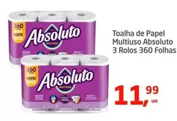 Oferta de Absoluto - Toalha De Papel Multiuso por R$11,99 em Tenda Atacado