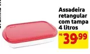 Oferta de Assadeira Retangular Com Tampa 4 Litros por R$39,99 em Mercado Extra