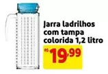 Oferta de Jarra ladrilhos com tampa colorida 1,2 litro por R$19,99 em Mercado Extra