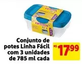 Oferta de Conjunto De Potes Facil Com 3 Unidades De 785 Ml Cada por R$17,99 em Mercado Extra