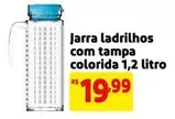 Oferta de Jarra ladrilhos com tampa colorida 1,2 litro por R$19,99 em Mercado Extra