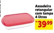 Oferta de Assadeira Retangular Com Tampa 4 Litros por R$39,99 em Mercado Extra