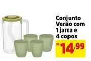 Oferta de Conjunto Verão Com 1 Jarra E 4 Copos por R$14,99 em Mercado Extra