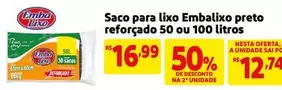 Oferta de Embalixo - Saco Para Lixo Preto Reforçado por R$16,99 em Mercado Extra