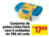 Oferta de Rs - Conjunto De Potes Linha Fácil Com 3 Unidades por R$17,99 em Mercado Extra