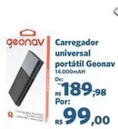 Oferta de Carregador Universal Portatil Geonav por R$99 em Sam's Club