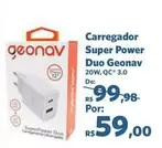 Oferta de Super - Carregador  Power Duo Geonav por R$59 em Sam's Club