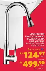 Oferta de Alterna - Misturador Monocomando Cozinha Line por R$499,9 em Telhanorte