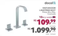 Oferta de Docol - Misturador Lavatório Next por R$1099,9 em Telhanorte