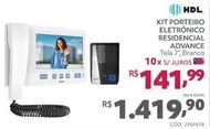 Oferta de HDL - Kit Porteiro Eletrònico Residencial Advance por R$1419,9 em Telhanorte