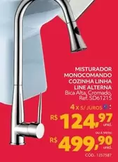 Oferta de Misturador Monocomando Cozinha Linha Line Alterna  por R$499,9 em Telhanorte