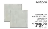 Oferta de Portinari - Porcelanato Hd Chicago Soft Gray Hard por R$79,9 em Telhanorte